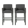 thumbnail image 1 of GDF Studio Chaparral Contemporary Fabric Upholstered Wood 30.5 inch Barstools, Set of 2, Charcoal and Gray, 1 of 9