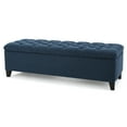 thumbnail image 1 of GDF Studio Charleston Contemporary Button Tufted Storage Ottoman Bench, Dark Blue Fabric, 1 of 6