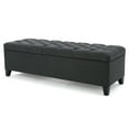 thumbnail image 1 of GDF Studio Charleston Contemporary Button Tufted Storage Ottoman Bench, Dark Gray Fabric, 1 of 7