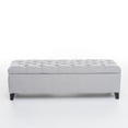 thumbnail image 1 of GDF Studio Charleston Contemporary Button Tufted Storage Ottoman Bench, Light Gray Fabric, 1 of 6
