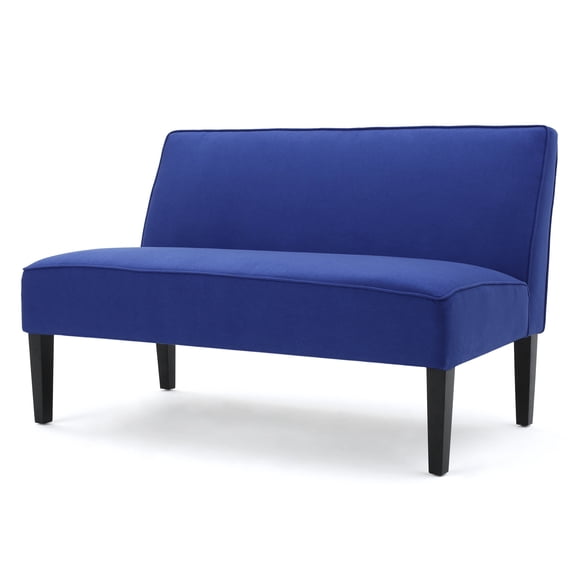 GDF Studio Charlotte Fabric Loveseat, Royal Blue and Matte Black