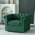 thumbnail image 1 of GDF Studio Chesterfield Swivel Club Chair with Deep Button-Tufted Upholstery & Nailhead Trim, Dark Green, 1 of 8