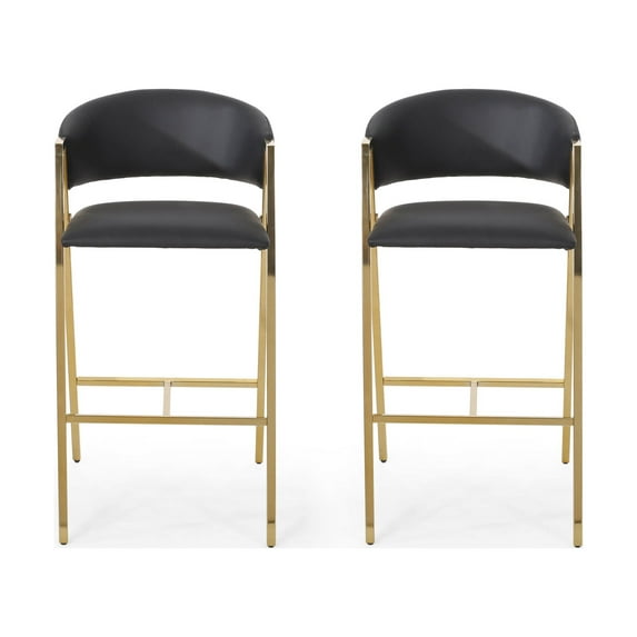 Eleanore Modern Faux Leather Barstool (Set of 2)