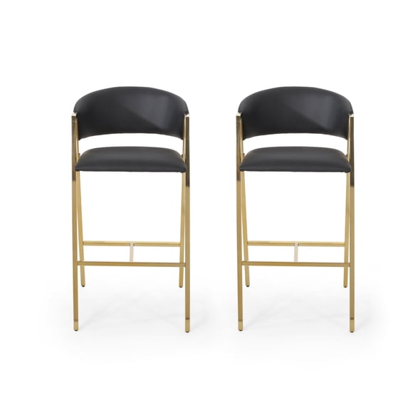Eleanore Modern Faux Leather Barstool (Set of 2)