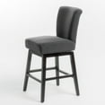 thumbnail image 1 of GDF Studio Cleo Contemporary Upholstered 27.5 Inch Swivel Counter Stool, Dark Charcoal Fabric and Dark Brown, 1 of 6