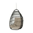 thumbnail image 1 of GDF Studio Coloma Outdoor Wicker Hanging Basket Chair with Cushions, Dark Brown, Tan, 1 of 8