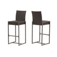 thumbnail image 1 of GDF Studio Conrad Outdoor Wicker 30 Inch Barstool, Set of 2, Dark Brown, 1 of 8