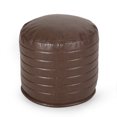 thumbnail image 1 of GDF Studio Conrail Contemporary Faux Leather Channel Stitch Pouf, Brown Cylinder, 1 of 8