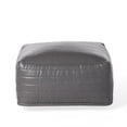 thumbnail image 1 of GDF Studio Conrail Contemporary Faux Leather Channel Stitch Pouf, Gray Rectangular, 1 of 6