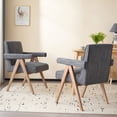 thumbnail image 1 of GDF Studio Contemporary Fabric Upholstered Dining Chair with Rubberwood Legs, Charcoal, Set of 2, 1 of 10