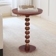 thumbnail image 1 of GDF Studio Contemporary Mango Wood Round End Table, Gold Accents Pedestal Base, Honey, 1 of 7