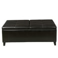 thumbnail image 1 of GDF Studio Cosette Contemporary Faux Leather Double Lift Storage Ottoman, Brown, 1 of 6