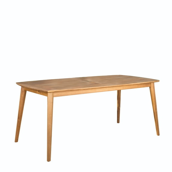GDF Studio Cote Outdoor Acacia Wood Rectangular Dining Table, Teak