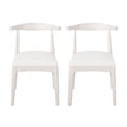 thumbnail image 1 of GDF Studio Covey Mid Century Modern Fabric Upholstered Wood Dining Chairs, Set of 2, Off White Linen and Bleached Wood, 1 of 8