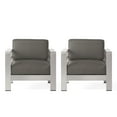 thumbnail image 1 of GDF Studio Crested Bay Outdoor Aluminum Club Chairs with Cushions, Set of 2, Silver and Gray, 1 of 12