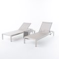 thumbnail image 1 of Dewitt Outdor 3 Piece Mesh Aluminum Chaise Lounge Set, 1 of 12