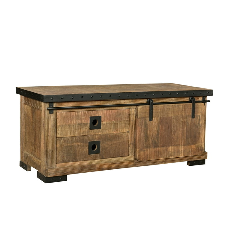 Natural mango store wood tv stand