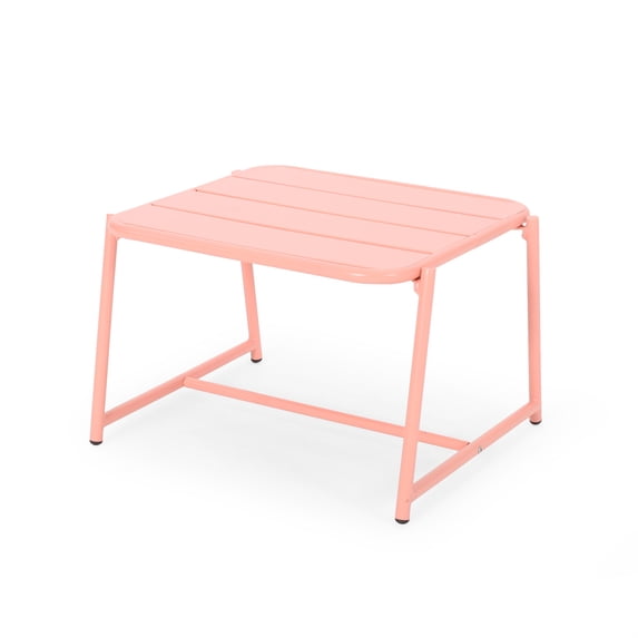 GDF Studio Crowningshield Outdoor Iron Side Table, Matte Coral