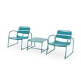 thumbnail image 1 of GDF Studio Crowningshield Outdoor Modern 3 Piece Chat Set, Matte Teal, 1 of 13