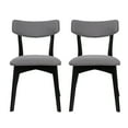 thumbnail image 1 of GDF Studio Crystal Mid Century Modern Fabric Upholstered Dining Chairs, Set of 2, Dark Gray and Matte Black, 1 of 8