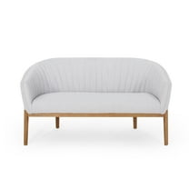 GDF Studio Deborah Mid-Century Upholstered Fabric Loveseat, Mity Gray