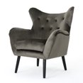 thumbnail image 1 of GDF Studio Dejon Mid Century Modern Velvet Arm Chair, Gray and Black, 1 of 13