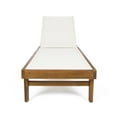 thumbnail image 1 of GDF Studio Della Outdoor Mesh and Acacia Wood Armless Adjustable Chaise Lounge, Teak and White, 1 of 14