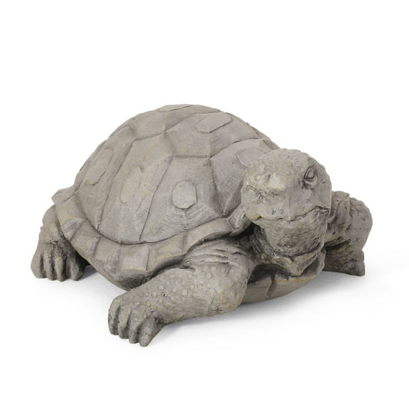 GDF Studio Delphos Outdoor Turtle Garden Statue, Dark Gray