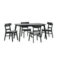 thumbnail image 1 of GDF Studio Dimick Mid Century Modern Fabric Upholstered Wood 5 Piece Dining Set, Black and Dark Gray, 1 of 10