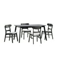 thumbnail image 1 of GDF Studio Dimick Mid Century Modern Fabric Upholstered Wood 5 Piece Dining Set, Black and Light Beige, 1 of 10