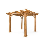 GDF Studio Dorain Outdoor 10' x 10' Acacia Wood Pergola, Teak