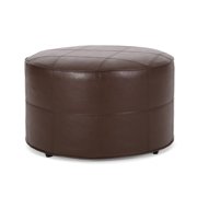 GDF Studio Dored Faux Leather Upholstered Ottoman, Dark Brown Small