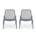thumbnail image 1 of GDF Studio Douglas Outdoor Metal Mesh Accent Chairs, Set of 2, Matte Navy Blue, 1 of 11