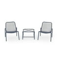 thumbnail image 1 of GDF Studio Douglas Outdoor Modern Metal 3 Piece Chat Set, Matte Navy Blue, 1 of 13