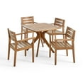 thumbnail image 1 of GDF Studio Dowber Outdoor Acacia Wood 5 Piece Dining Set, Teak, 1 of 14