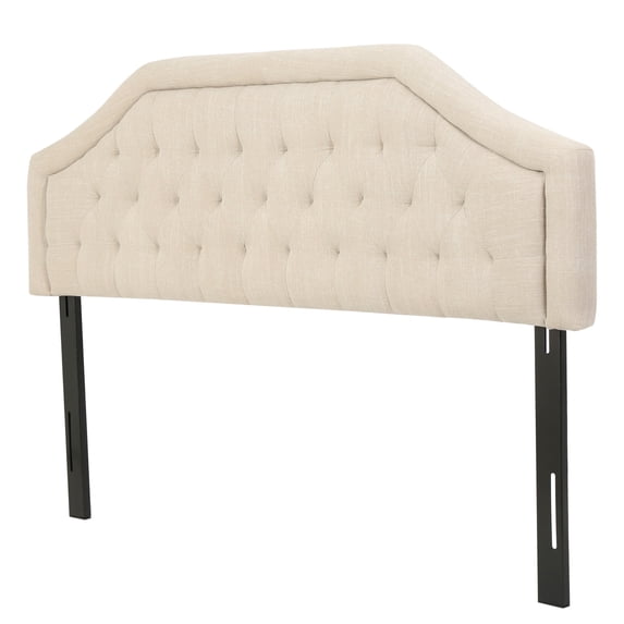 GDF Studio Dream Contemporary Fabric Tufted King/Cal King Headboard, Light Beige