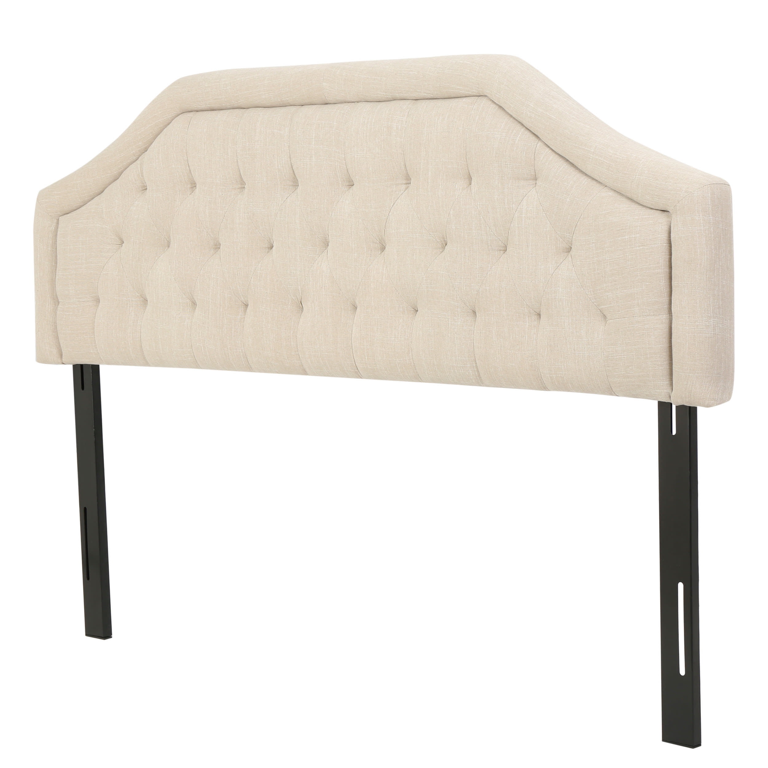 GDF Studio Dream Contemporary Fabric Tufted King/Cal King Headboard, Light Beige