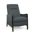 thumbnail image 1 of GDF Studio Drury Contemporary Fabric Upholstered Pushback Recliner, Charcoal and Dark Walnut, 1 of 13