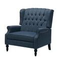 thumbnail image 1 of GDF Studio Dunham Contemporary Fabric Tufted Oversized Pushback Recliner, Navy Blue and Dark Brown, 1 of 11