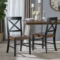 thumbnail image 1 of GDF Studio Earnest Farmhouse Acacia Wood Dining Chairs, Set of 2, Black and Walnut, 1 of 8