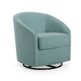 thumbnail image 1 of GDF Studio Edmond Modern Indoor Swivel Gliding Chair, Fabric, Pine+Iron, Beige, 1 of 10