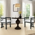 thumbnail image 1 of GDF Studio Elegant 3-Piece Dining Set, Aluminium Round Table and Solid Wood Upholstered Chairs, White+Black+Beige, 1 of 15