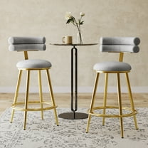 GDF Studio Elegant Dark Grey Velvet Accent Chair with Gold Metal Legs, Set of 2