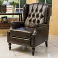 thumbnail image 1 of GDF Studio Elizabeth Contemporary Tufted Wingback Pushback Recliner, Brown and Dark Brown, 1 of 8