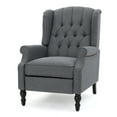 thumbnail image 1 of GDF Studio Elizabeth Contemporary Tufted Wingback Pushback Recliner, Charcoal and Dark Brown, 1 of 8