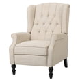 thumbnail image 1 of GDF Studio Elizabeth Contemporary Tufted Wingback Pushback Recliner, Light Beige and Dark Brown, 1 of 8