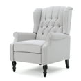 thumbnail image 1 of GDF Studio Elizabeth Contemporary Tufted Wingback Pushback Recliner, Light Gray and Dark Brown, 1 of 11