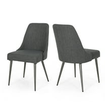 GDF Studio Ella Modern Charcoal Fabric Dining Chairs (Set of 2)