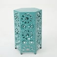 thumbnail image 1 of GDF Studio Elliot Indoor/Outdoor Transitional 14 Inch Iron Sunburst Side Table, Crackle Teal, 1 of 8
