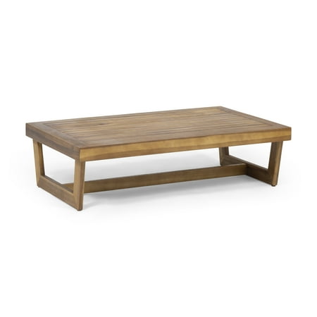 GDF Studio Elloree Outdoor Acacia Wood Coffee Table, Teak